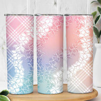 Hawaii Aloha Plumeria Lei Pastel Candy Palaka Skinny Tumbler LT7 - Polynesian Pride