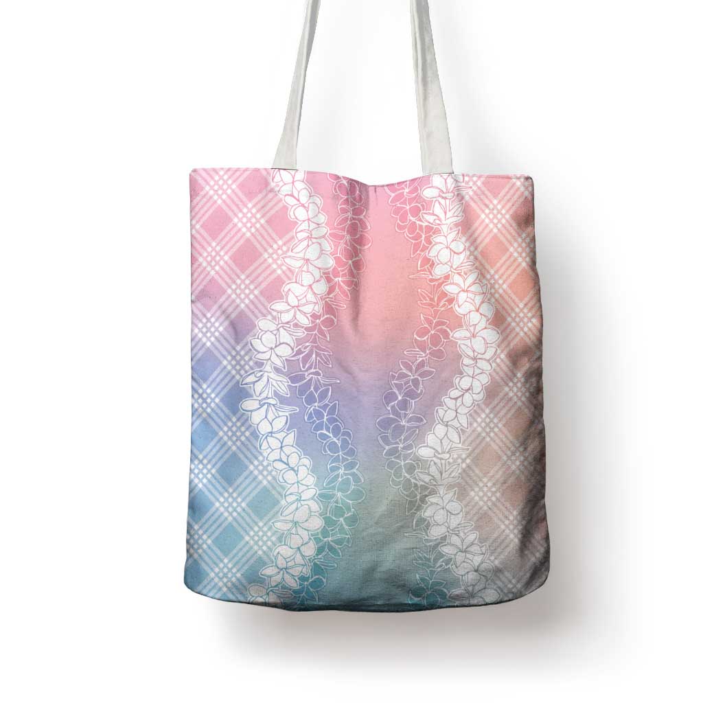 Hawaii Aloha Plumeria Lei Pastel Candy Palaka Tote Bag LT7 - Polynesian Pride