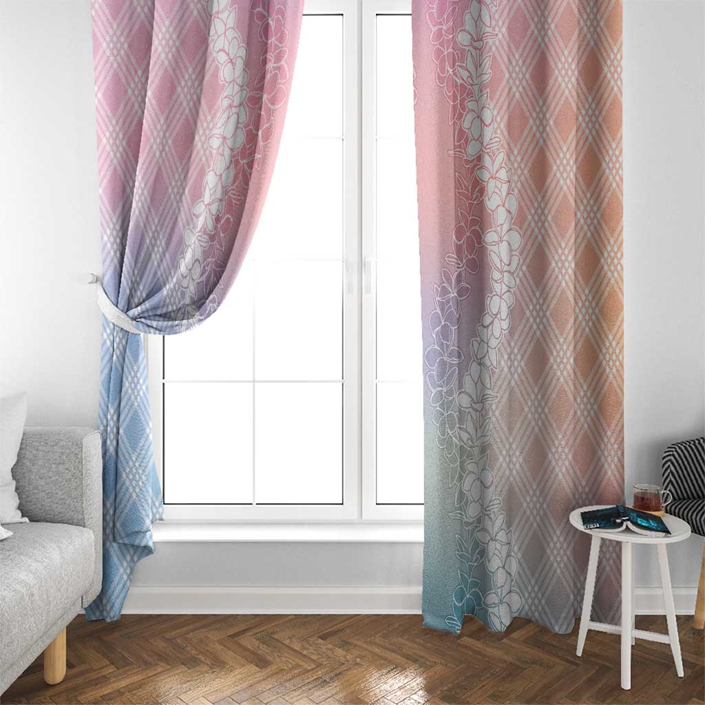 Hawaii Aloha Plumeria Lei Pastel Candy Palaka Window Curtain - Polynesian Pride