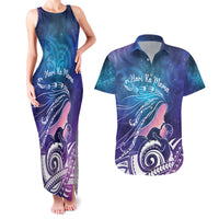New Zealand Mother's Day Couples Matching Tank Maxi Dress and Hawaiian Shirt Maori Hari Ra Mama LT7 Galaxy - Polynesian Pride
