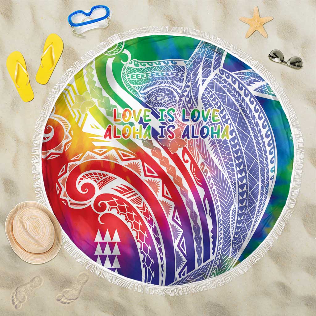 Aloha Pride Rainbow Tie Dye Beach Blanket Humpback Whale - Love is Love