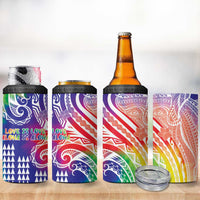 Aloha Pride Rainbow Tie Dye 4 in 1 Can Cooler Tumbler Humpback Whale - Love is Love