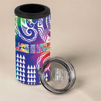Aloha Pride Rainbow Tie Dye 4 in 1 Can Cooler Tumbler Humpback Whale - Love is Love