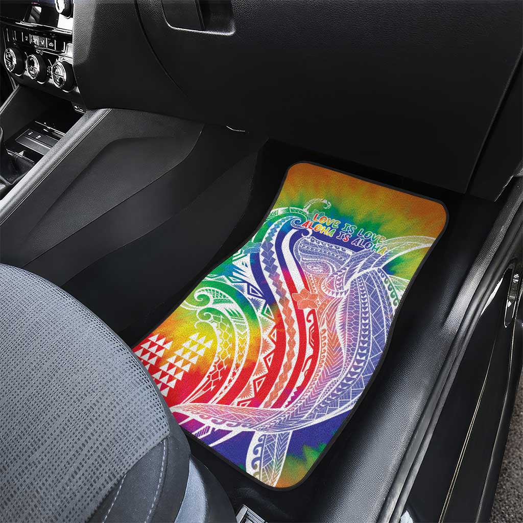 Aloha Pride Rainbow Tie Dye Car Mats Humpback Whale - Love is Love