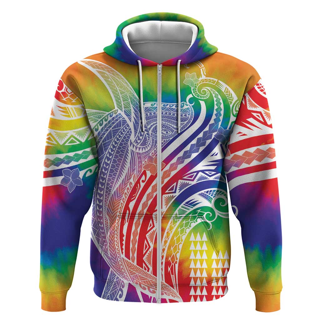 Aloha Pride Rainbow Tie Dye Hoodie Humpback Whale - Love is Love