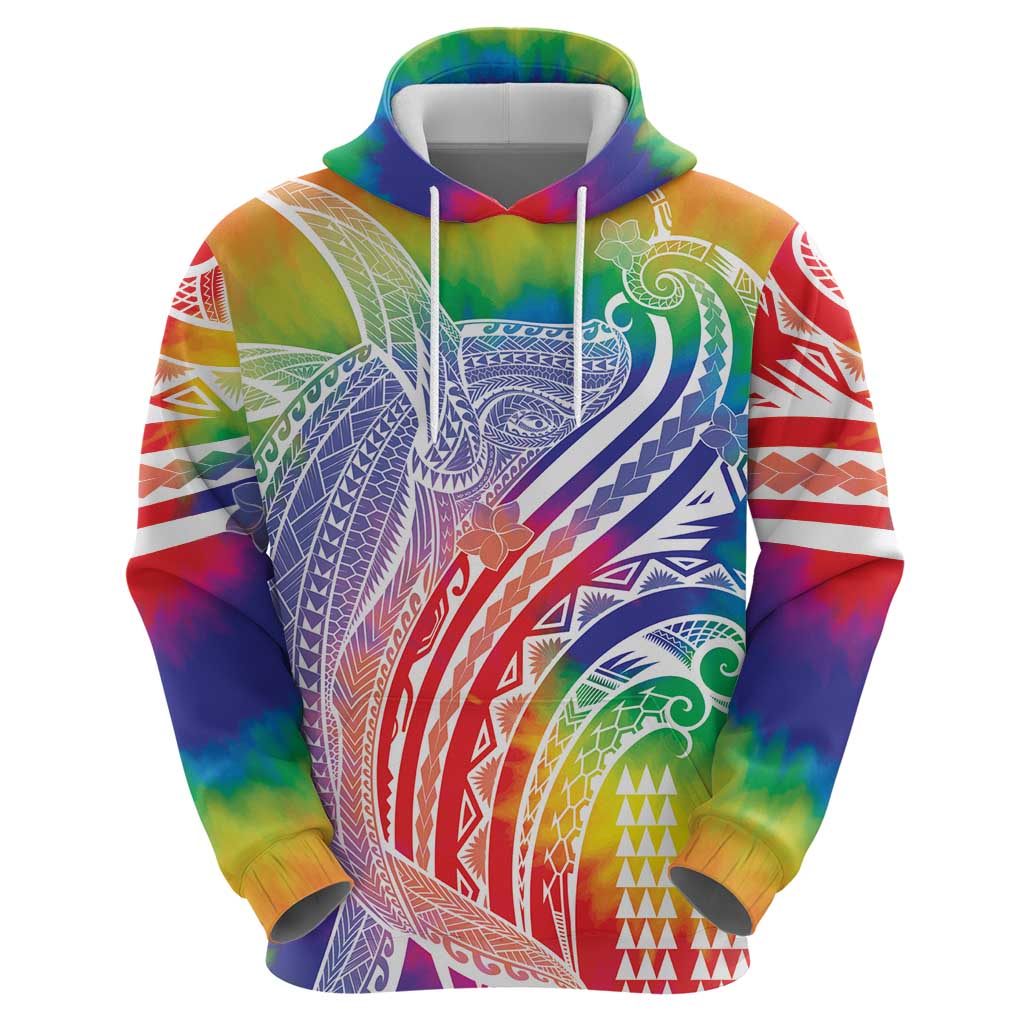 Aloha Pride Rainbow Tie Dye Hoodie Humpback Whale - Love is Love