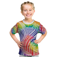 Aloha Pride Rainbow Tie Dye Kid T Shirt Humpback Whale - Love is Love LT7 Colorful - Polynesian Pride