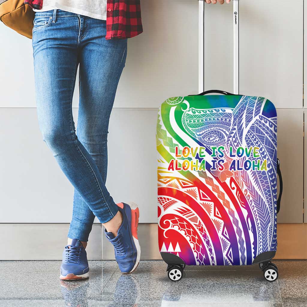 Aloha Pride Rainbow Tie Dye Luggage Cover Humpback Whale - Love is Love