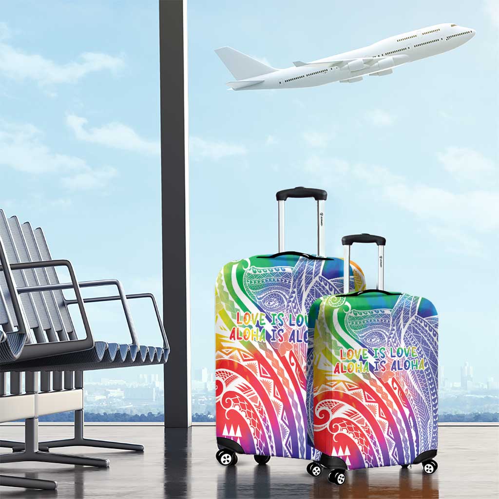 Aloha Pride Rainbow Tie Dye Luggage Cover Humpback Whale - Love is Love