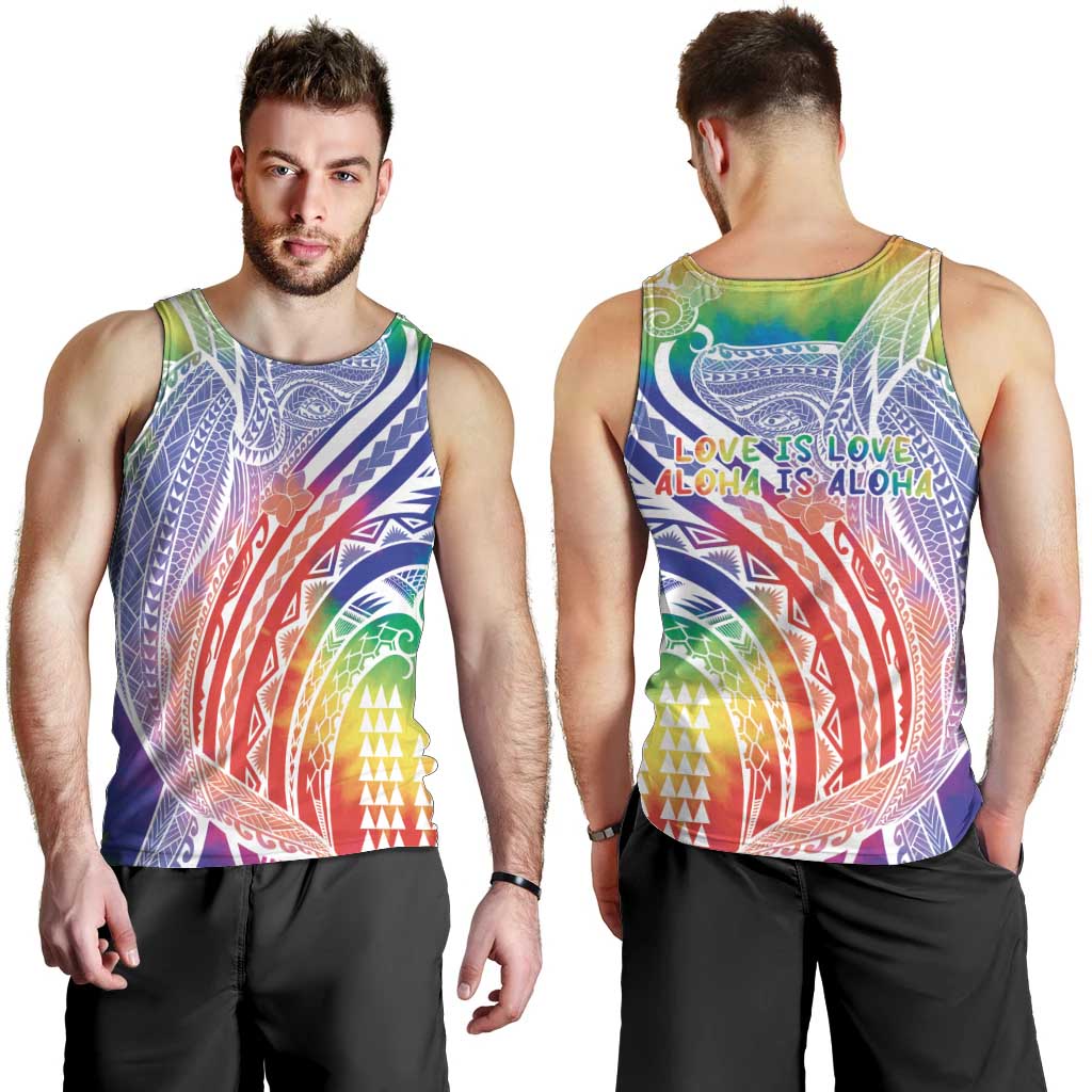 Aloha Pride Rainbow Tie Dye Men Tank Top Humpback Whale - Love is Love