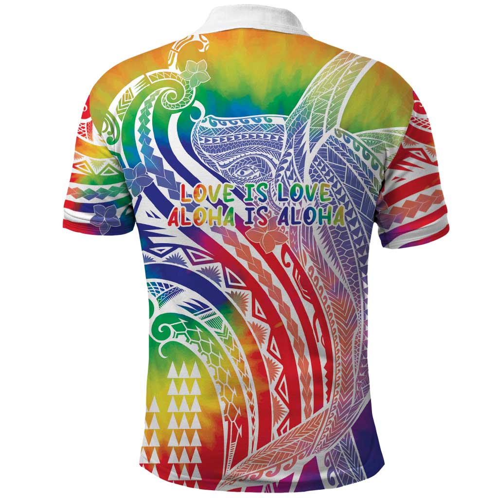 Aloha Pride Rainbow Tie Dye Polo Shirt Humpback Whale - Love is Love LT7 - Polynesian Pride