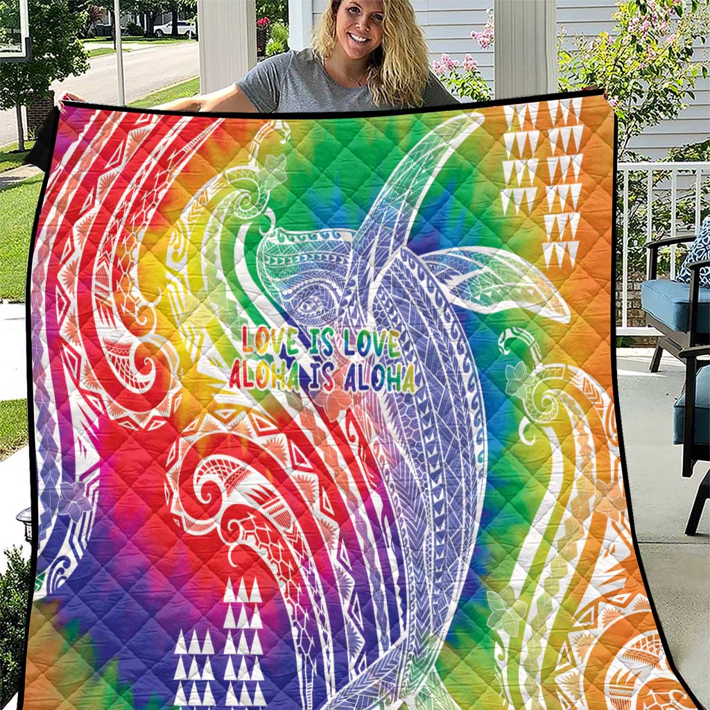 Aloha Pride Rainbow Tie Dye Quilt Humpback Whale - Love is Love