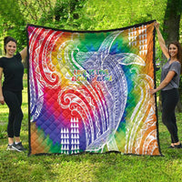 Aloha Pride Rainbow Tie Dye Quilt Humpback Whale - Love is Love