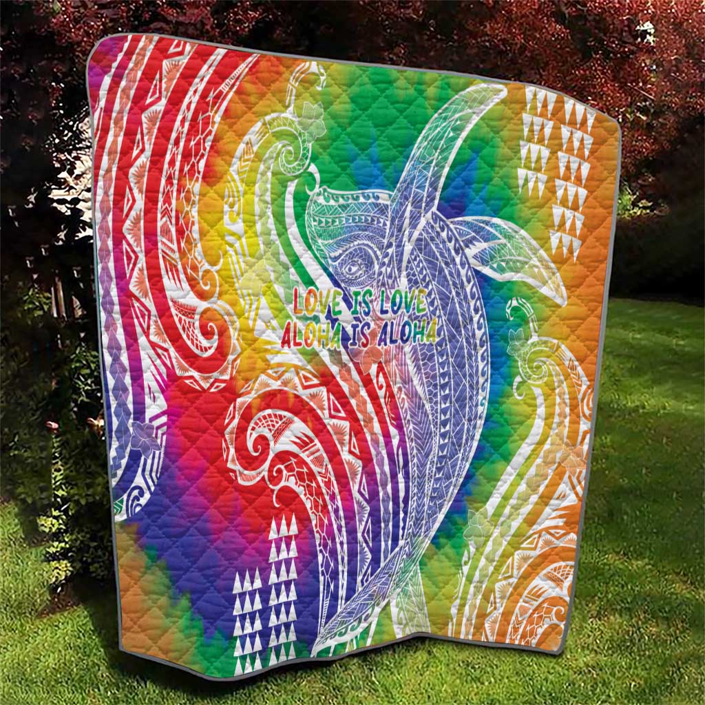 Aloha Pride Rainbow Tie Dye Quilt Humpback Whale - Love is Love