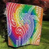 Aloha Pride Rainbow Tie Dye Quilt Humpback Whale - Love is Love