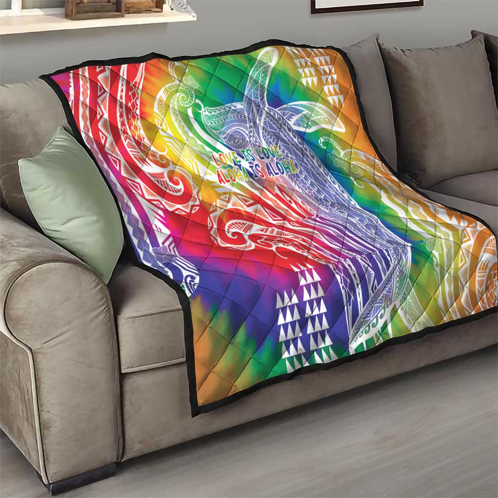 Aloha Pride Rainbow Tie Dye Quilt Humpback Whale - Love is Love