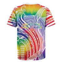 Aloha Pride Rainbow Tie Dye Rugby Jersey Humpback Whale - Love is Love