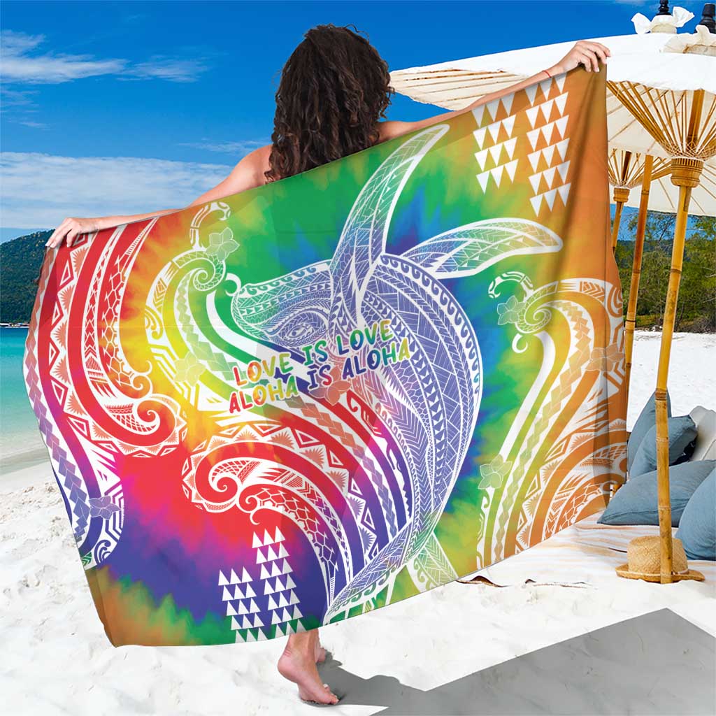 Aloha Pride Rainbow Tie Dye Sarong Humpback Whale - Love is Love