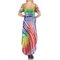 Aloha Pride Rainbow Tie Dye Summer Maxi Dress Humpback Whale - Love is Love