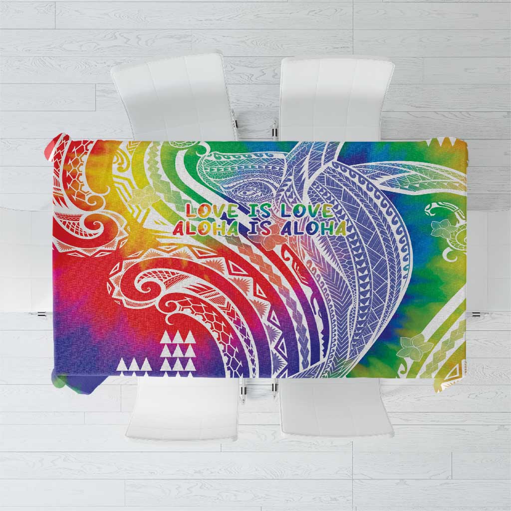 Aloha Pride Rainbow Tie Dye Tablecloth Humpback Whale - Love is Love