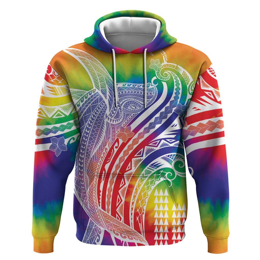 Aloha Pride Rainbow Tie Dye Zip Hoodie Humpback Whale - Love is Love