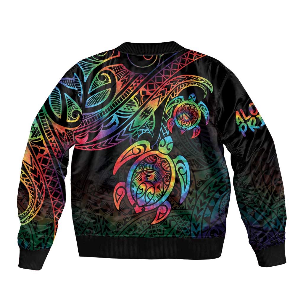 Hawaii Pride Bomber Jacket Rainbow Swirls