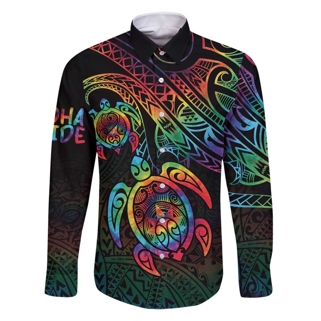 Hawaii Pride Family Matching Mermaid Dress and Hawaiian Shirt Rainbow Swirls