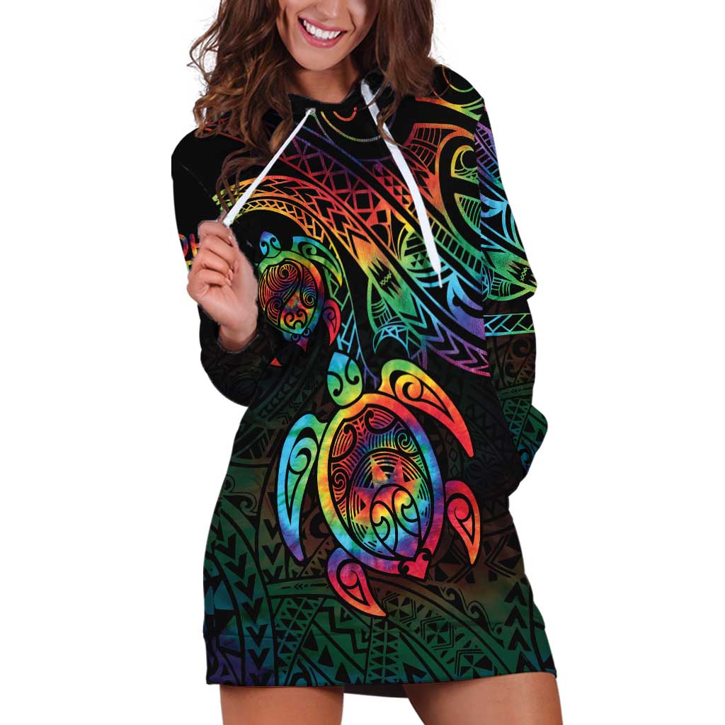 Hawaii Pride Hoodie Dress Rainbow Swirls