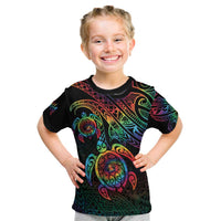 Hawaii Pride Kid T Shirt Rainbow Swirls LT7 Colorful - Polynesian Pride