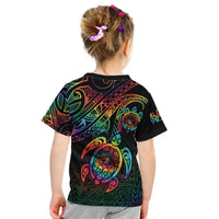 Hawaii Pride Kid T Shirt Rainbow Swirls LT7 - Polynesian Pride