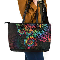 Hawaii Pride Leather Tote Bag Rainbow Swirls