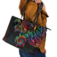 Hawaii Pride Leather Tote Bag Rainbow Swirls