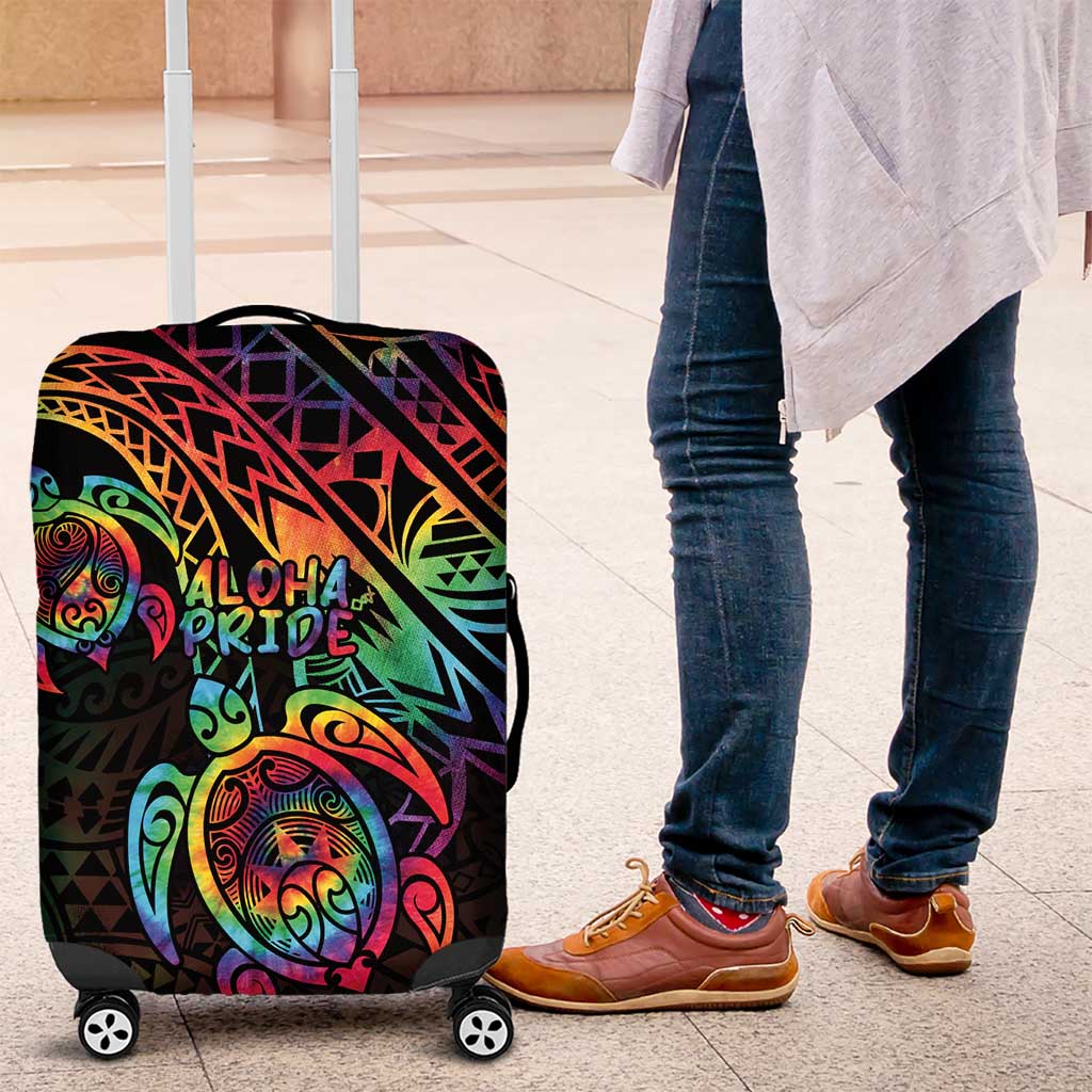 Hawaii Pride Luggage Cover Rainbow Swirls