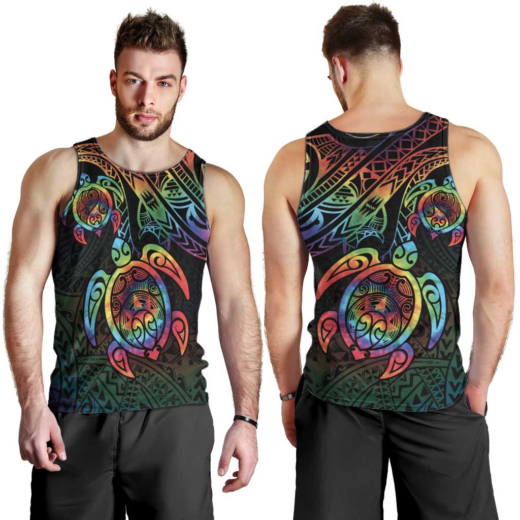 Hawaii Pride Men Tank Top Rainbow Swirls
