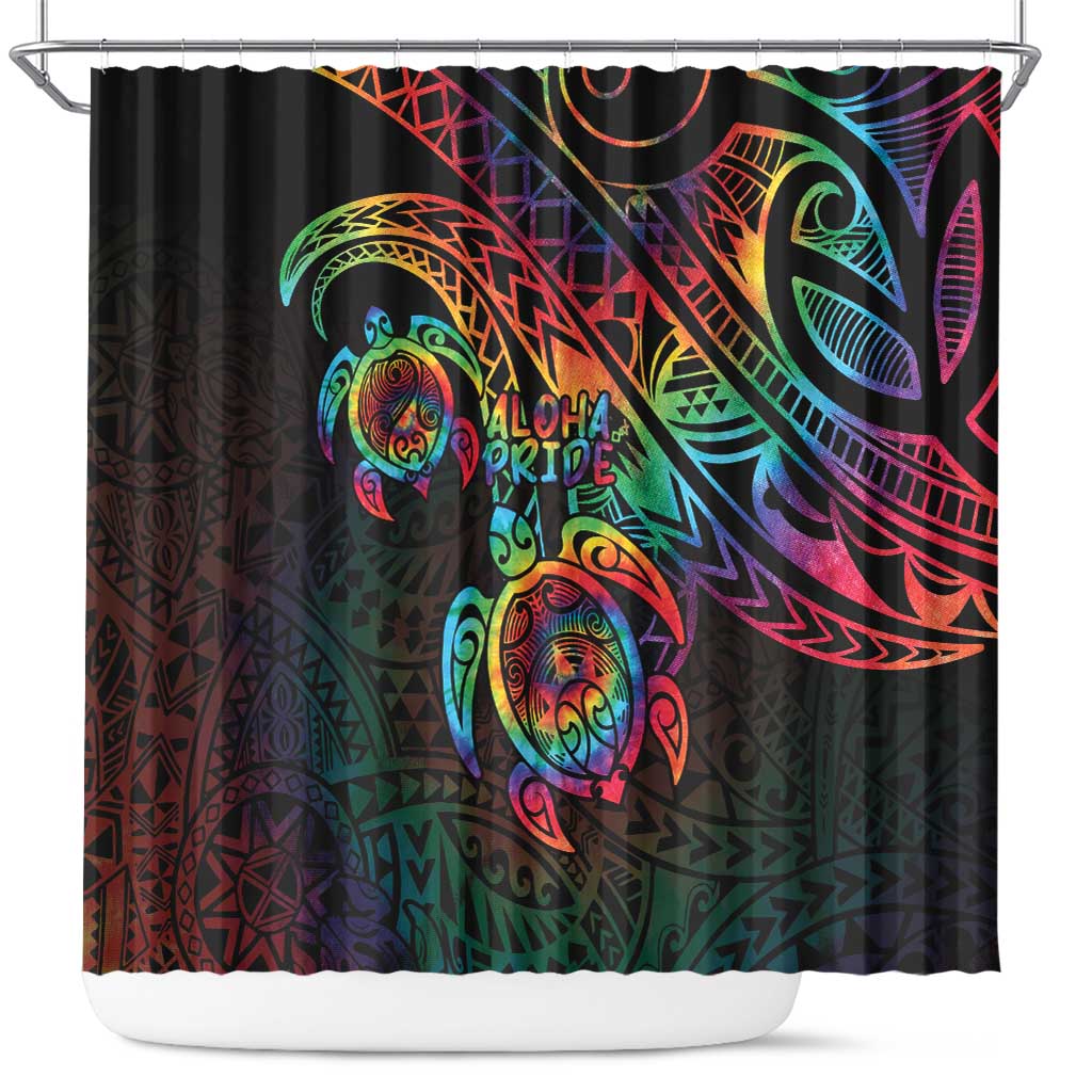 Hawaii Pride Shower Curtain Rainbow Swirls