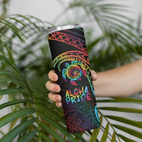 Hawaii Pride Skinny Tumbler Rainbow Swirls