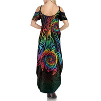Hawaii Pride Summer Maxi Dress Rainbow Swirls