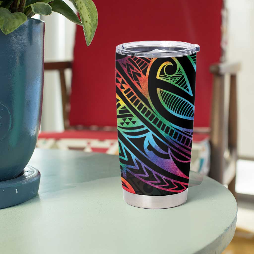 Hawaii Pride Tumbler Cup Rainbow Swirls