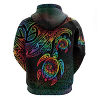 Hawaii Pride Zip Hoodie Rainbow Swirls