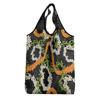 Aloha Festive Hawaii Grocery Bag Mokihana - Maile and Ilima on Black LT7 - Polynesian Pride