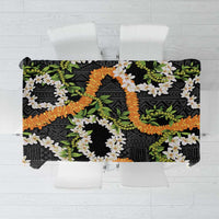 Aloha Festive Hawaii Tablecloth Mokihana - Maile and Ilima on Black - Polynesian Pride