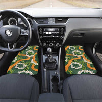 Aloha Festive Hawaii Car Mats Mokihana - Maile and Ilima on Forest Green - Polynesian Pride