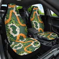 Aloha Festive Hawaii Car Seat Cover Mokihana - Maile and Ilima on Forest Green LT7 One Size Forest Green - Polynesian Pride