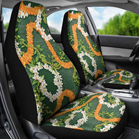 Aloha Festive Hawaii Car Seat Cover Mokihana - Maile and Ilima on Forest Green LT7 - Polynesian Pride