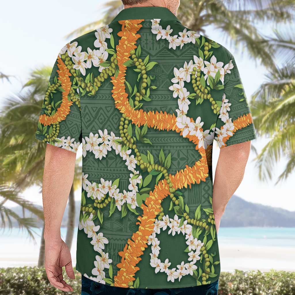 Aloha Festive Hawaii Hawaiian Shirt Mokihana - Maile and Ilima on Forest Green - Polynesian Pride