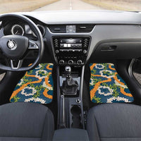 Aloha Festive Hawaii Car Mats Mokihana - Maile and Ilima on Navy Blue - Polynesian Pride