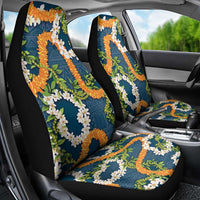 Aloha Festive Hawaii Car Seat Cover Mokihana - Maile and Ilima on Navy Blue LT7 - Polynesian Pride