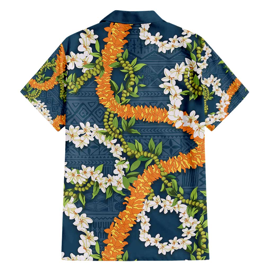 Aloha Festive Hawaii Hawaiian Shirt Mokihana - Maile and Ilima on Navy Blue - Polynesian Pride