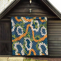 Aloha Festive Hawaii Quilt Mokihana - Maile and Ilima on Navy Blue - Polynesian Pride