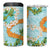 Aloha Festive Hawaii 4 in 1 Can Cooler Tumbler Mokihana - Maile and Ilima on Turquoise - Polynesian Pride